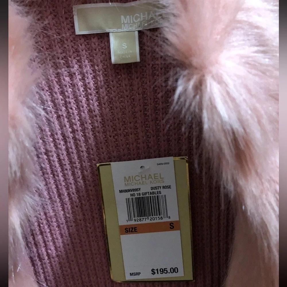 Michael Kors Blush Faux Fur Vest NWT 195.00